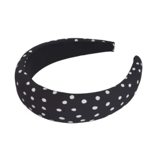 Bellefixe Padded Headband - Black Polka Dot