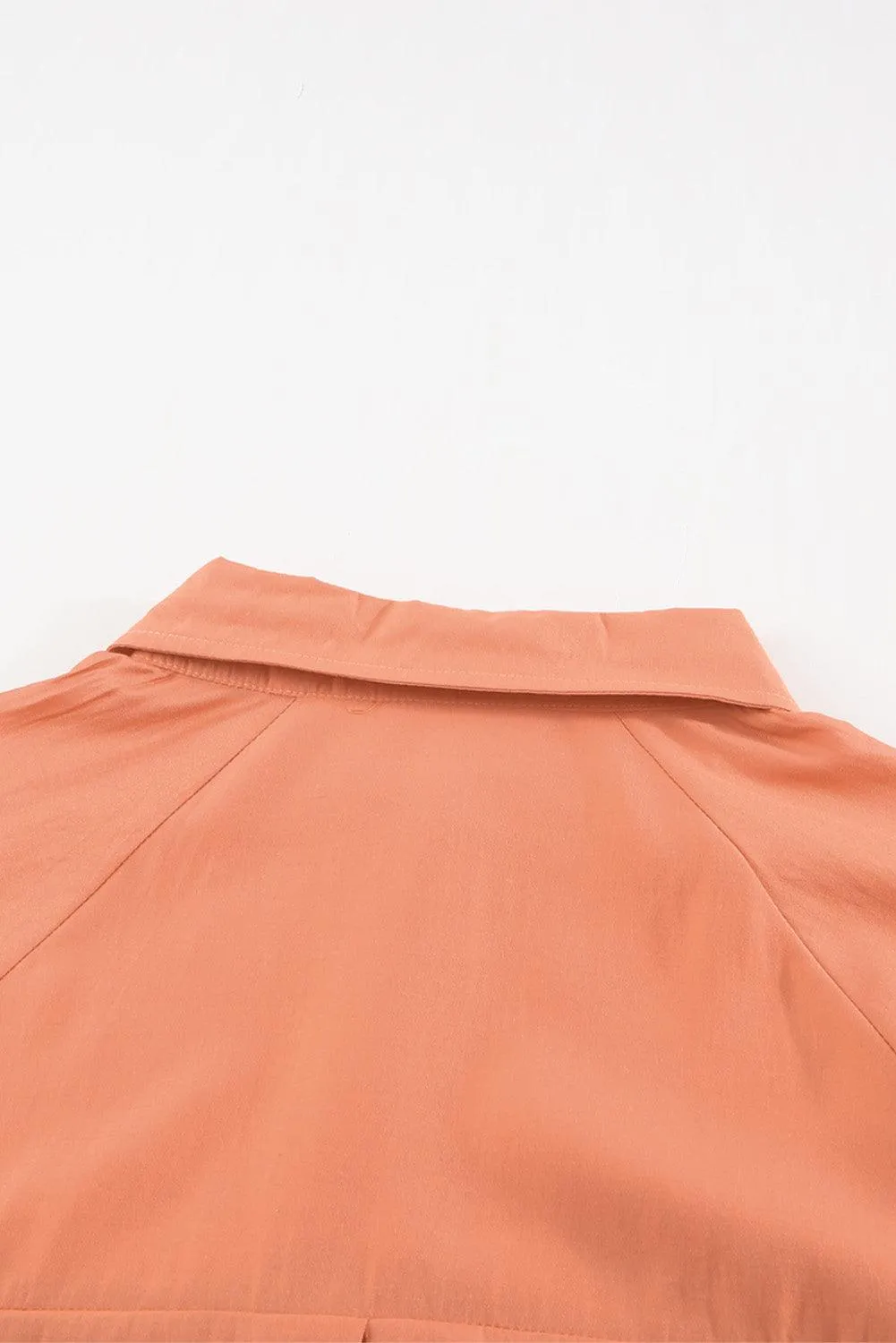 Billowy Sleeves Pocketed Shirt