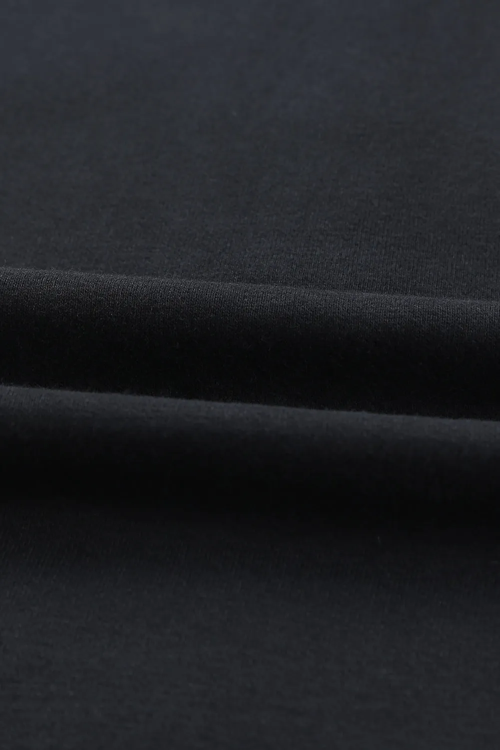 Black Batwing Sleeve Pocketed Henley Hoodie
