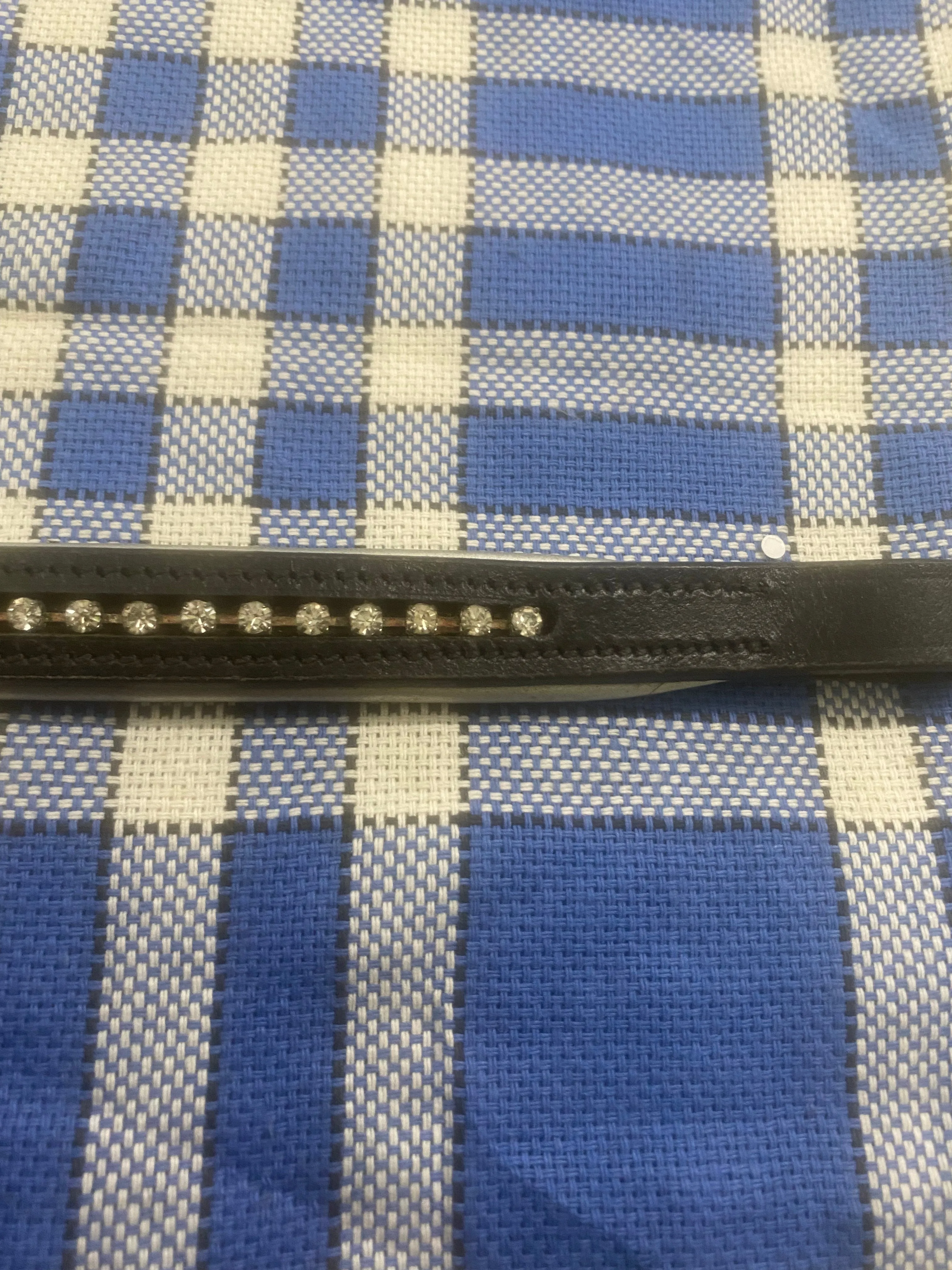 Black leather bling browband xfull FREE POSTAGE🟢