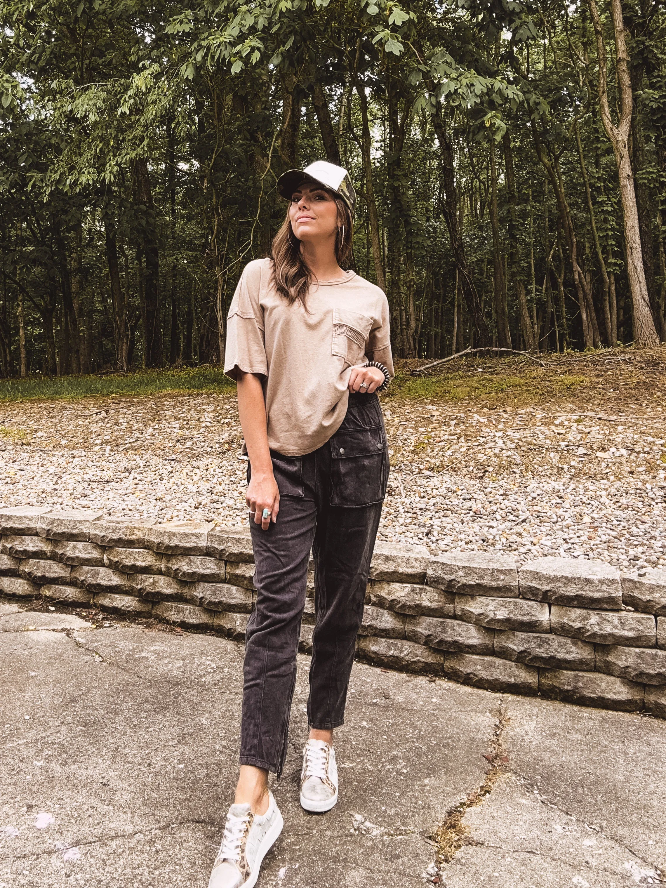Black Utility Pocket Comfy Bottoms