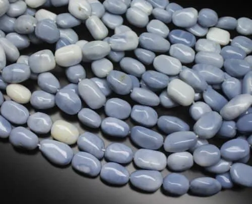 Blue Opal Smooth Tumble Nugget Gemstone Loose Spacer Beads Strand 16" 14mm 15mm
