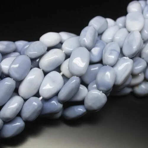 Blue Opal Smooth Tumble Nugget Gemstone Loose Spacer Beads Strand 16" 14mm 15mm