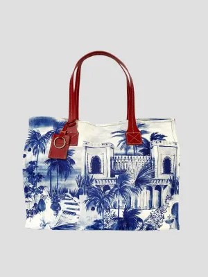 Blue Roma Printed Tote Bag