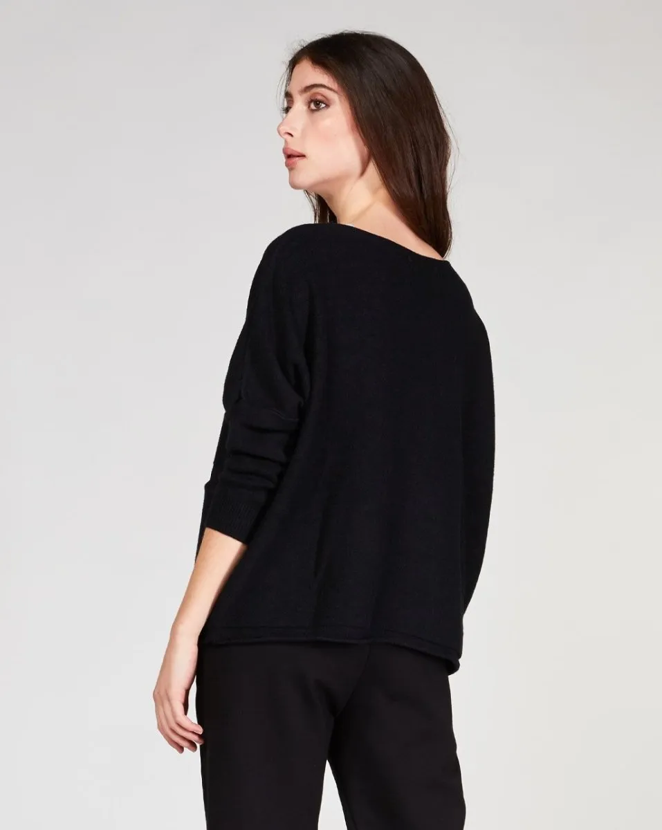 Boat Neck Pocketed Sweater