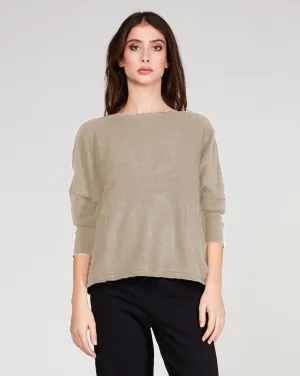 Boat Neck Pocketed Sweater