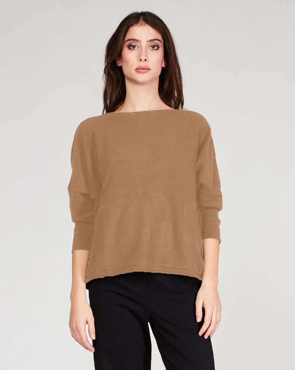 Boat Neck Pocketed Sweater