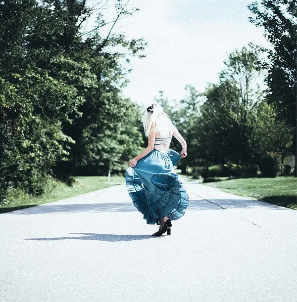 Bohemian Ruffled Maxi Fit and Flare Dress