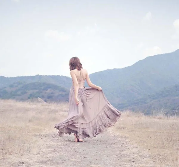 Bohemian Ruffled Maxi Fit and Flare Dress