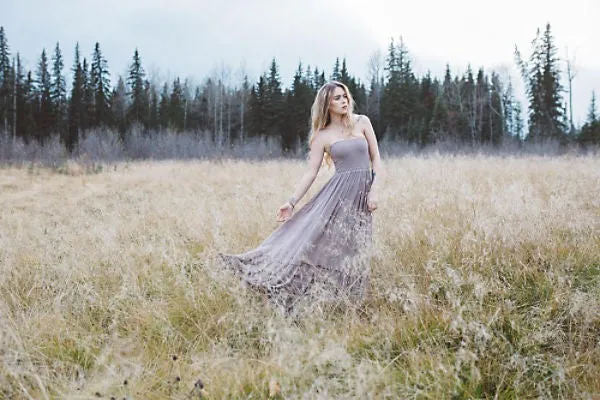 Bohemian Ruffled Maxi Fit and Flare Dress