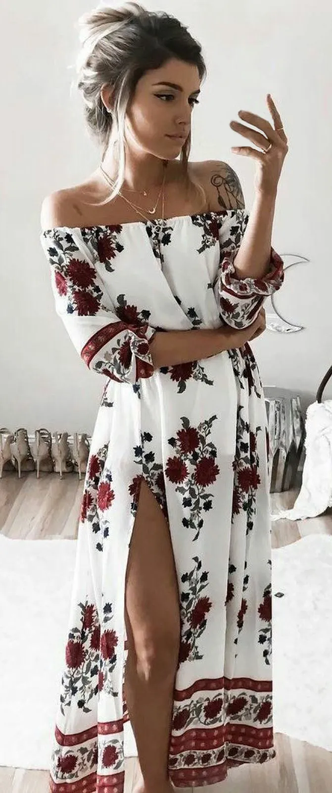 Boho Life Off Shoulder Maxi