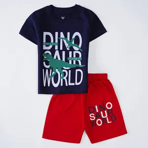 Boys Half Sleeves 2 Piece Suit (Dino)