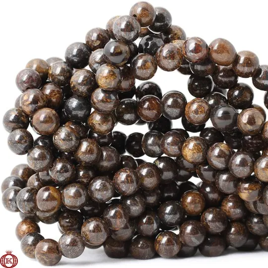 Bronzite Beads Smooth Round