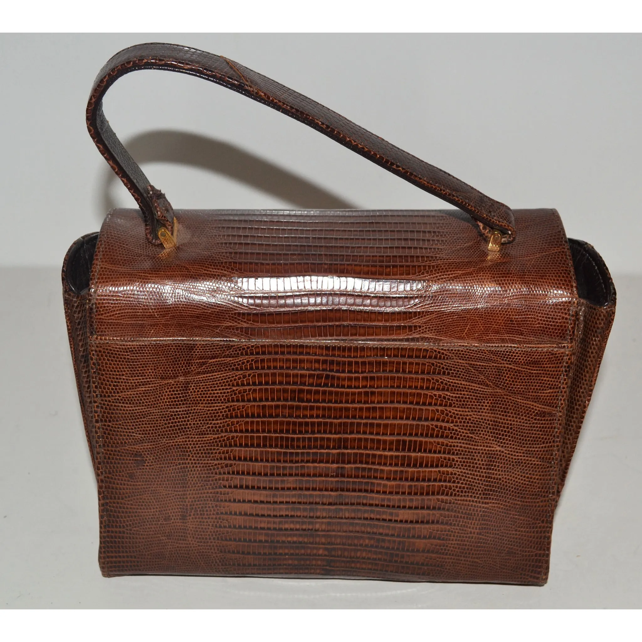 Brown Lizard Boxed Purse By Sterling
