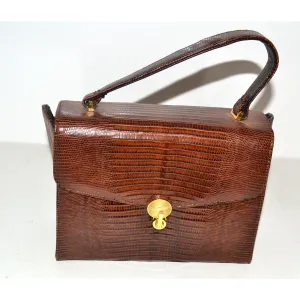 Brown Lizard Boxed Purse By Sterling