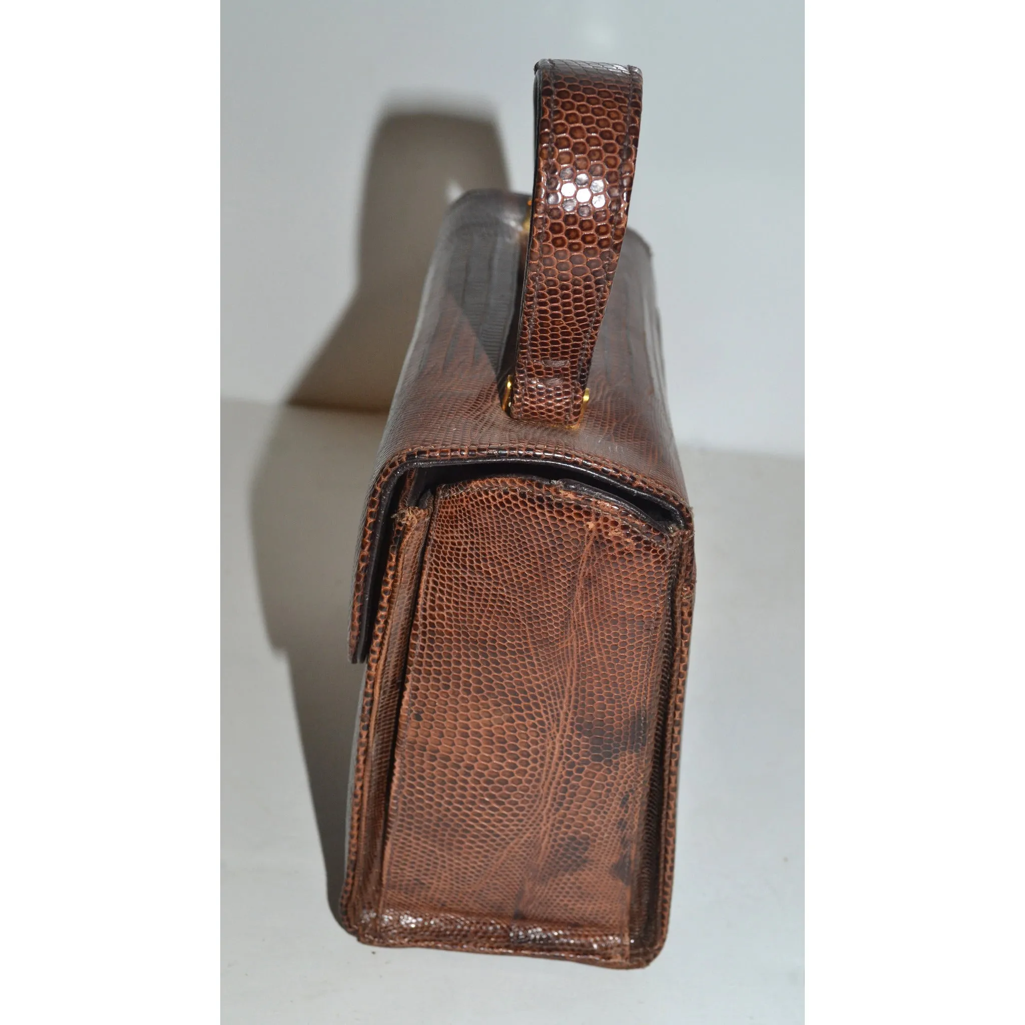 Brown Lizard Boxed Purse By Sterling