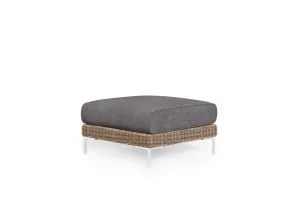 Brown Wicker Outdoor Ottoman