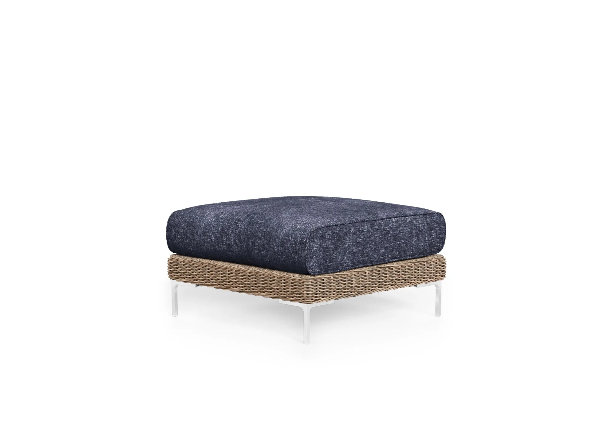 Brown Wicker Outdoor Ottoman