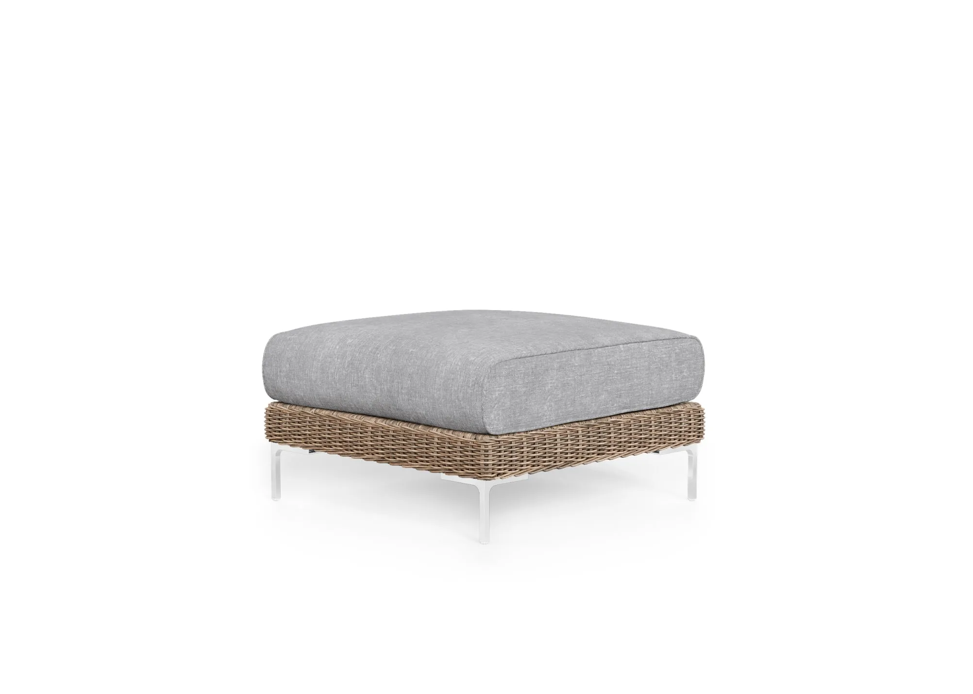 Brown Wicker Outdoor Ottoman