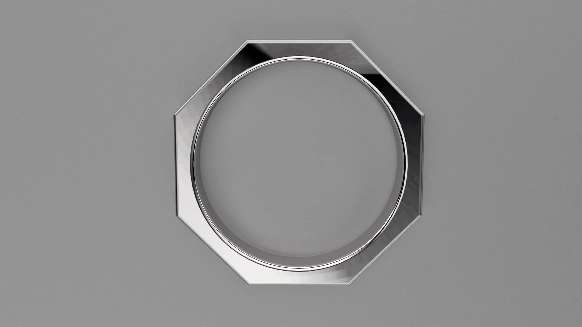 Brushed Sterling Silver 4mm Octagon Bolt Wedding Band