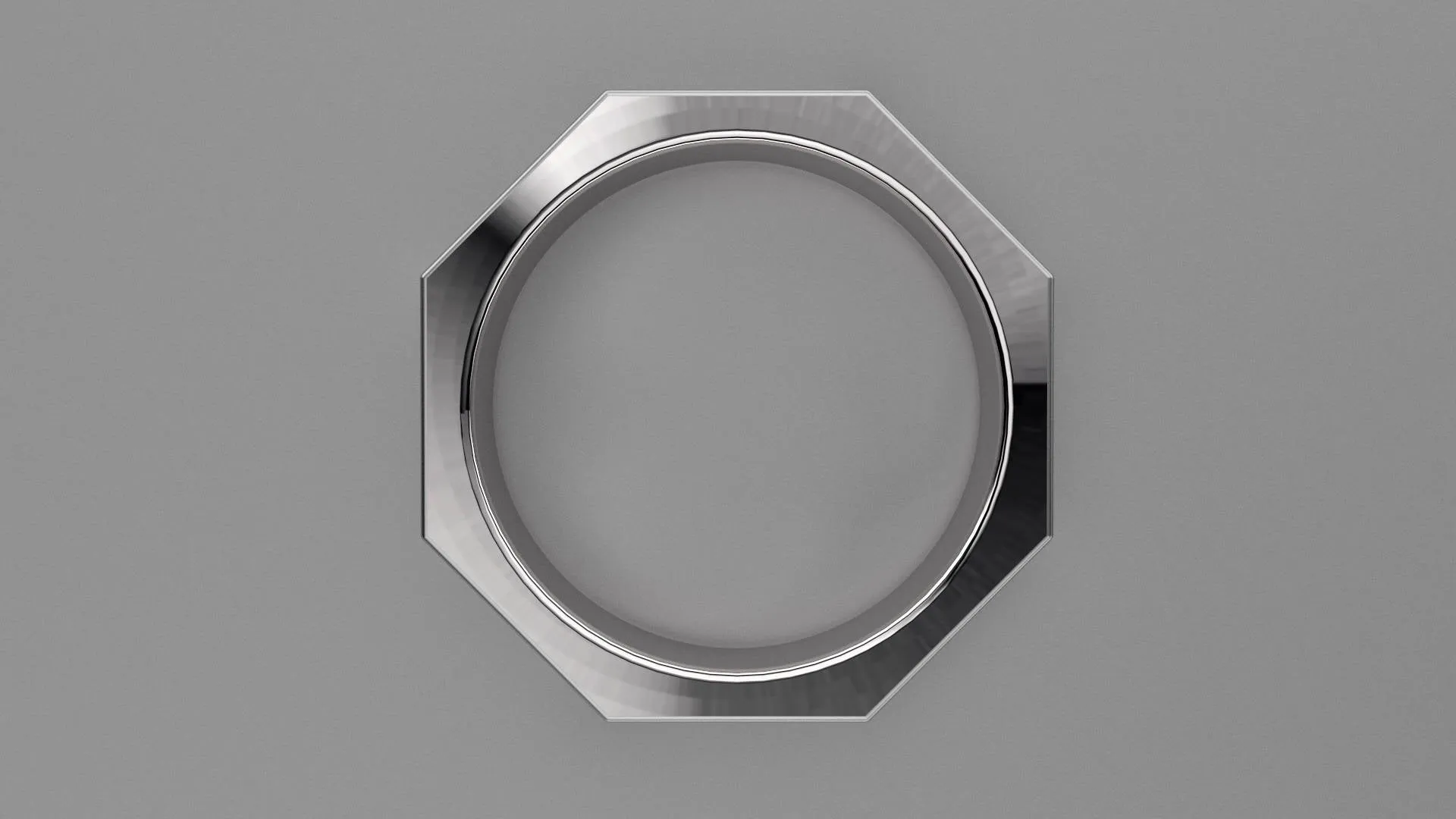 Brushed Sterling Silver 6mm Octagon Bolt Wedding Band