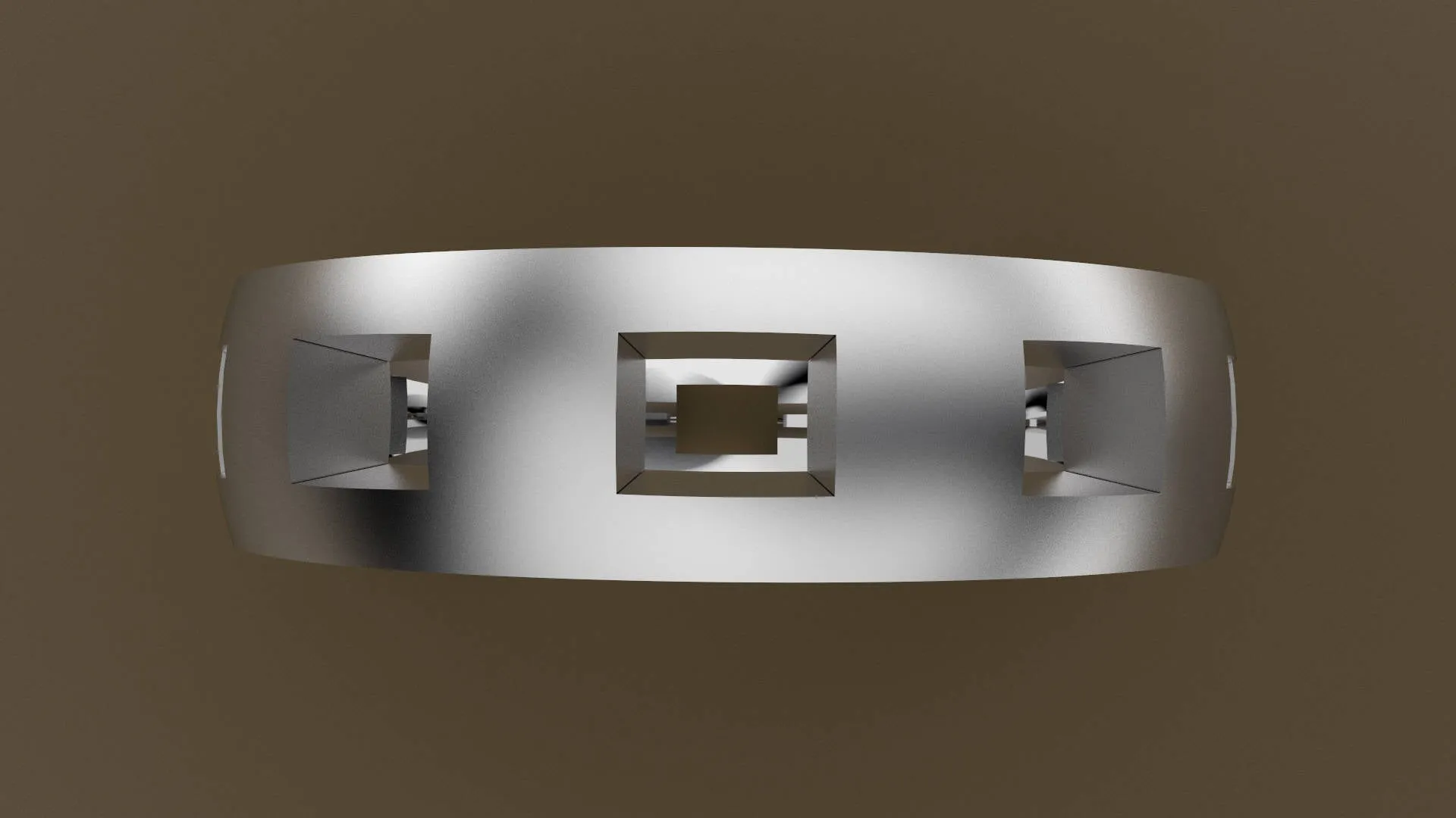 Brushed White Gold 6mm Cutout Wedding Band