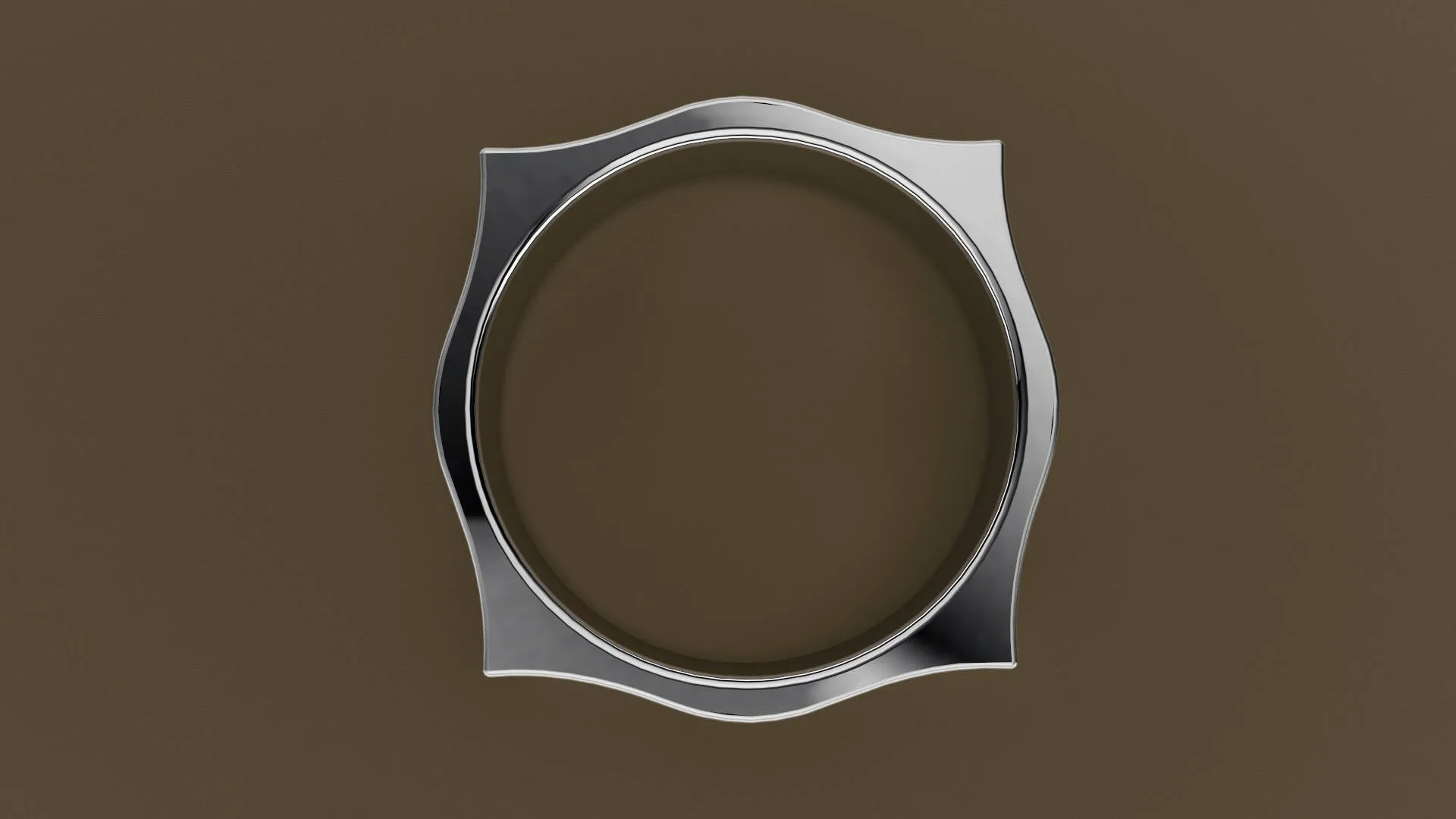 Brushed White Gold 6mm Pointed Square Wedding Band