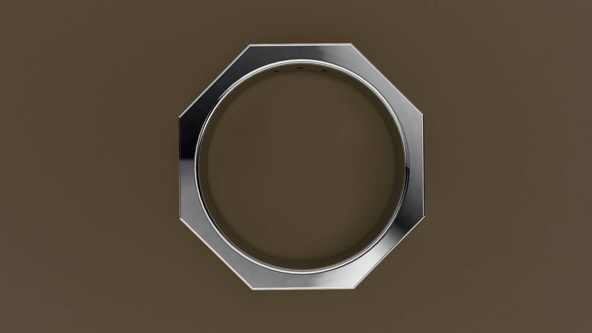 Brushed White Gold Diamond 6mm Octagon Wedding Band
