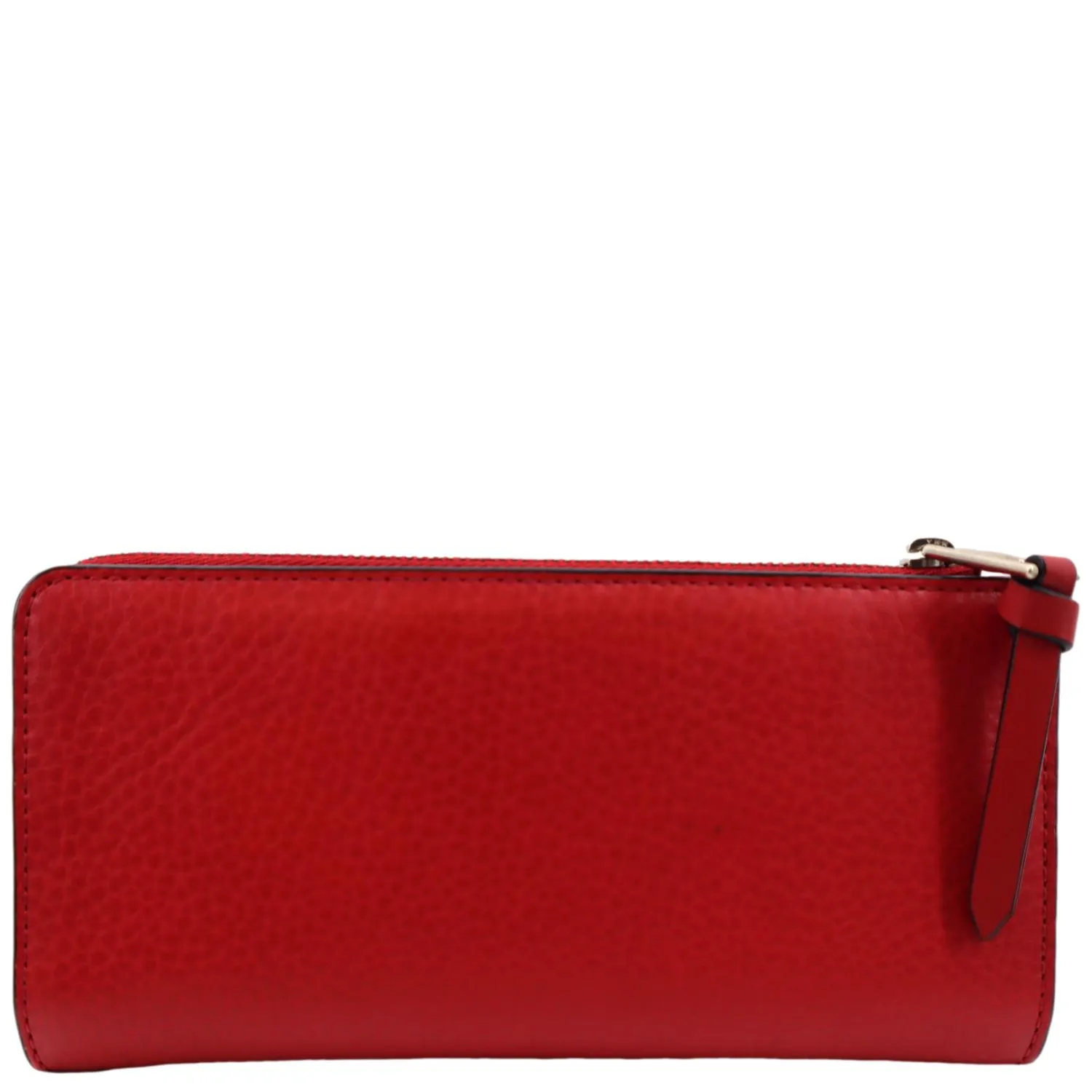 BURBERRY Fold Over Leather Wallet Red