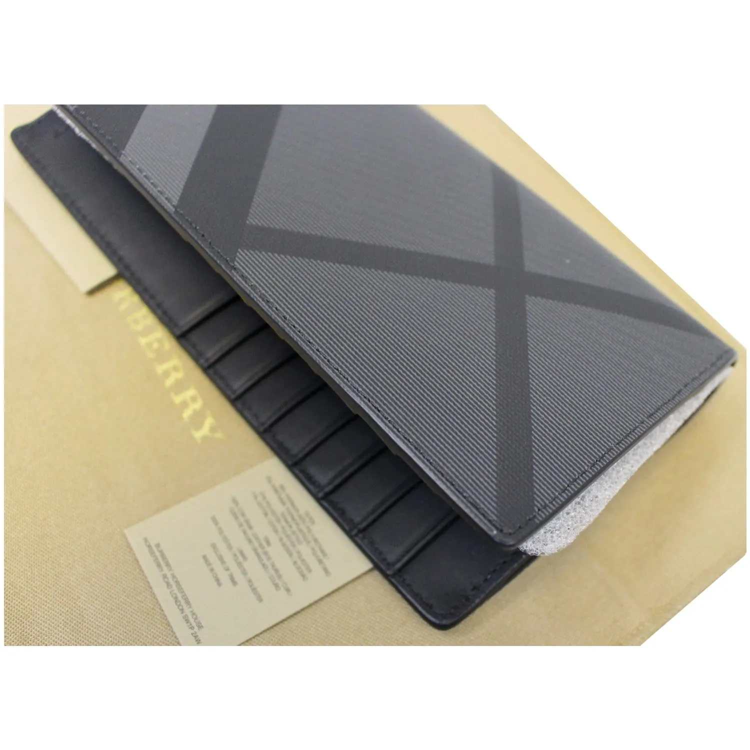 BURBERRY London Check and Leather Continental Wallet