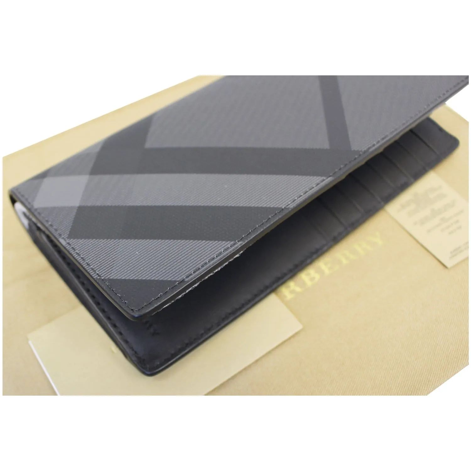 BURBERRY London Check and Leather Continental Wallet