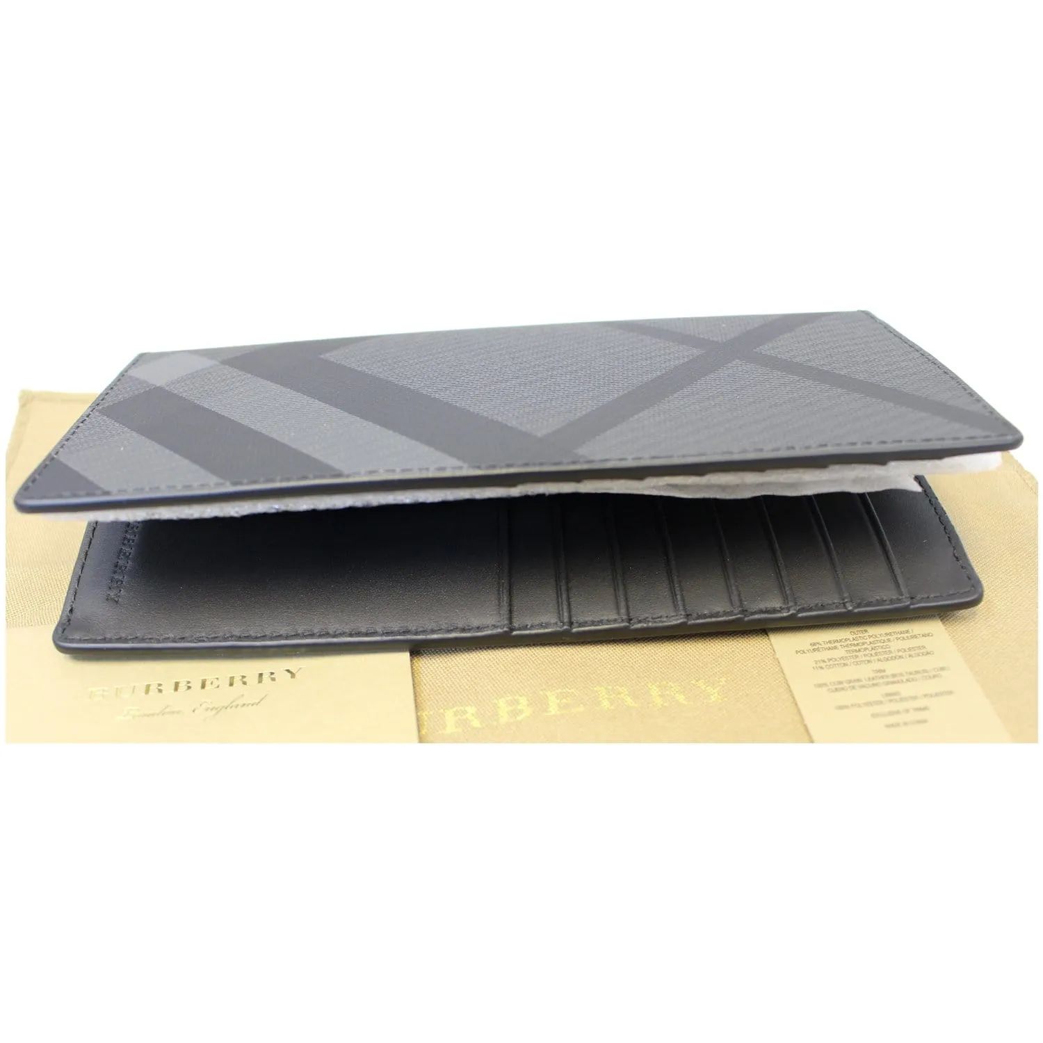 BURBERRY London Check and Leather Continental Wallet