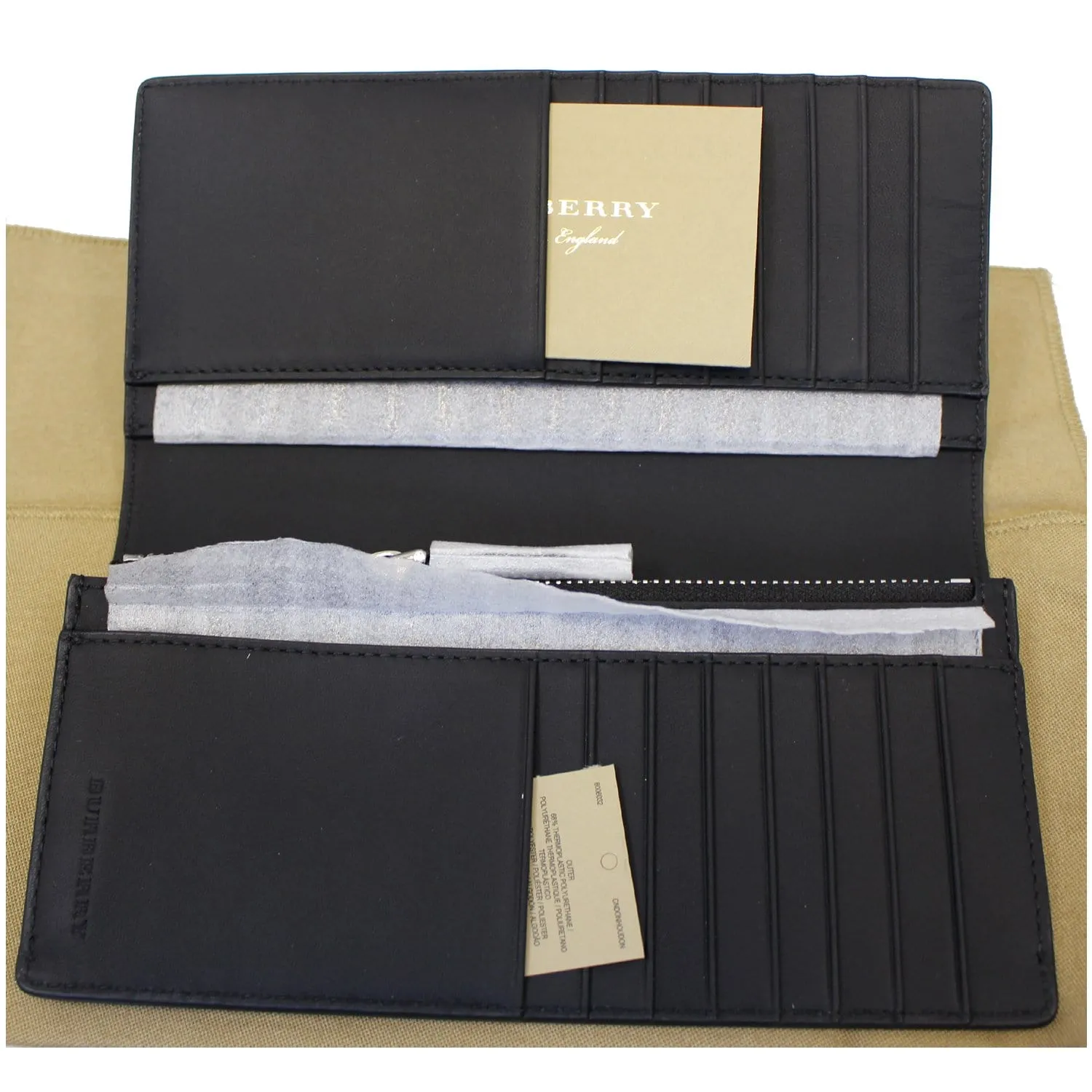 BURBERRY London Check and Leather Continental Wallet