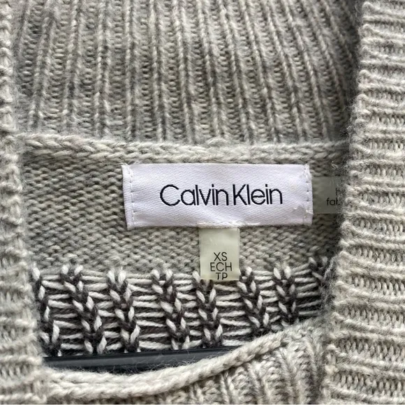 Calvin Klein Sweater Pullover Mock Neck Size XS Small Oversized Comfy Gorpcore