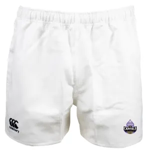 Capitals Rugby NC Canterbury White Professional Polyester Pocketed Rugby Shorts