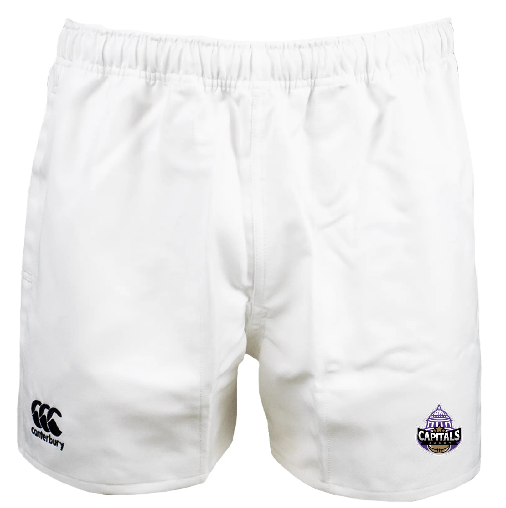 Capitals Rugby NC Canterbury White Professional Polyester Pocketed Rugby Shorts