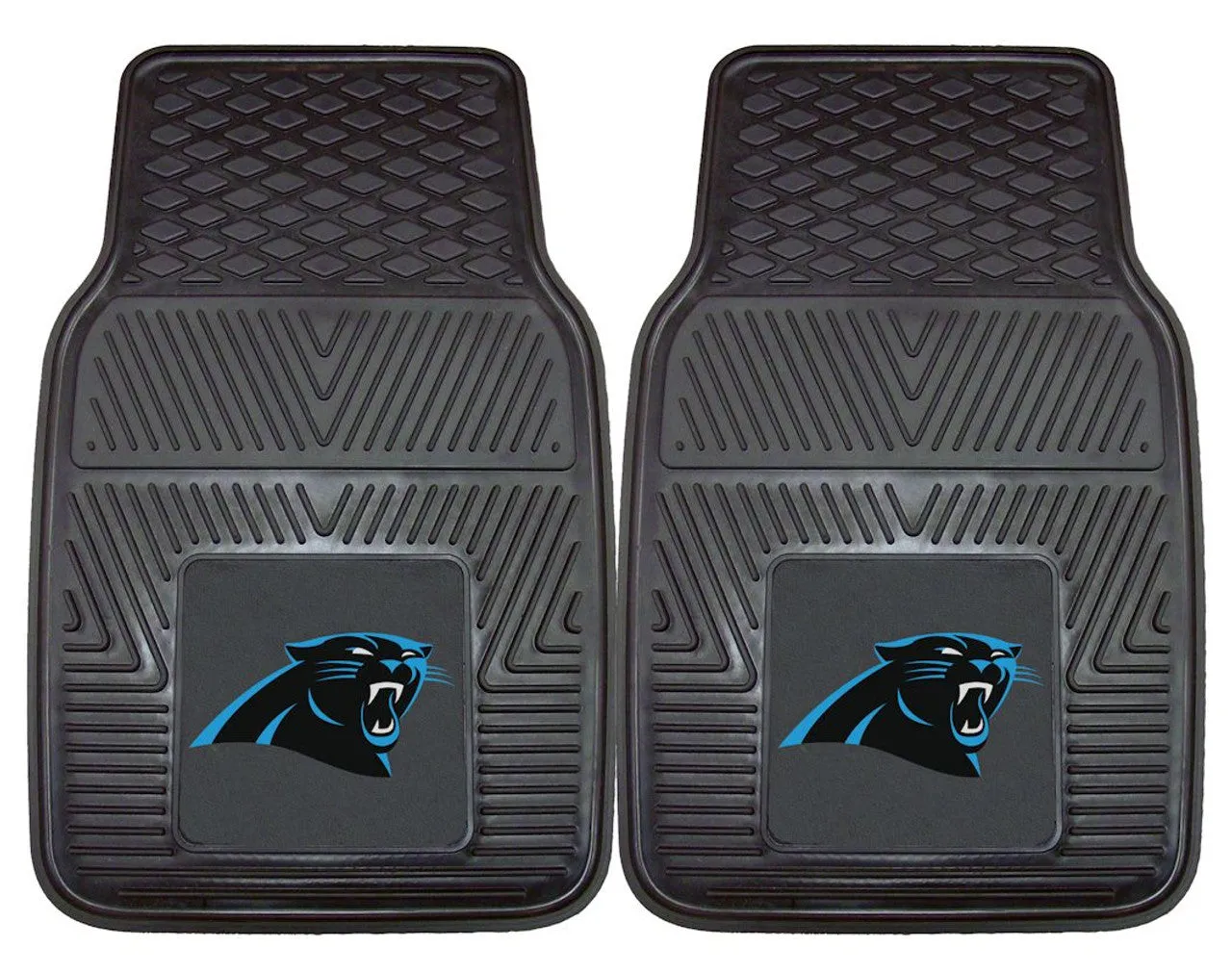 Carolina Panthers Car Mats Heavy Duty 2 Piece Vinyl