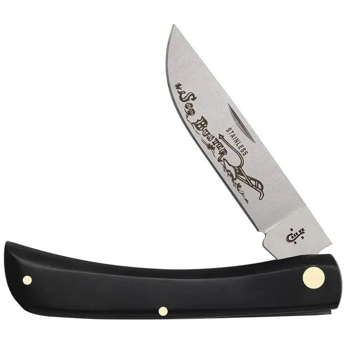 Case 00092 Black Synthetic Smooth Sod Buster Knife