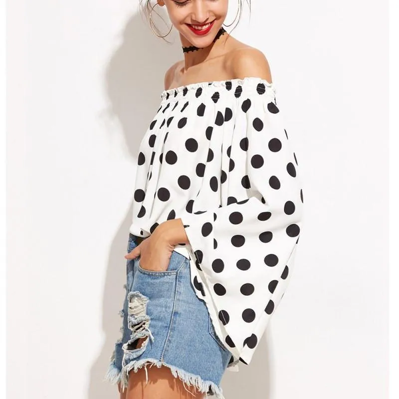 Casual Flare Sleeve Off-Shoulder