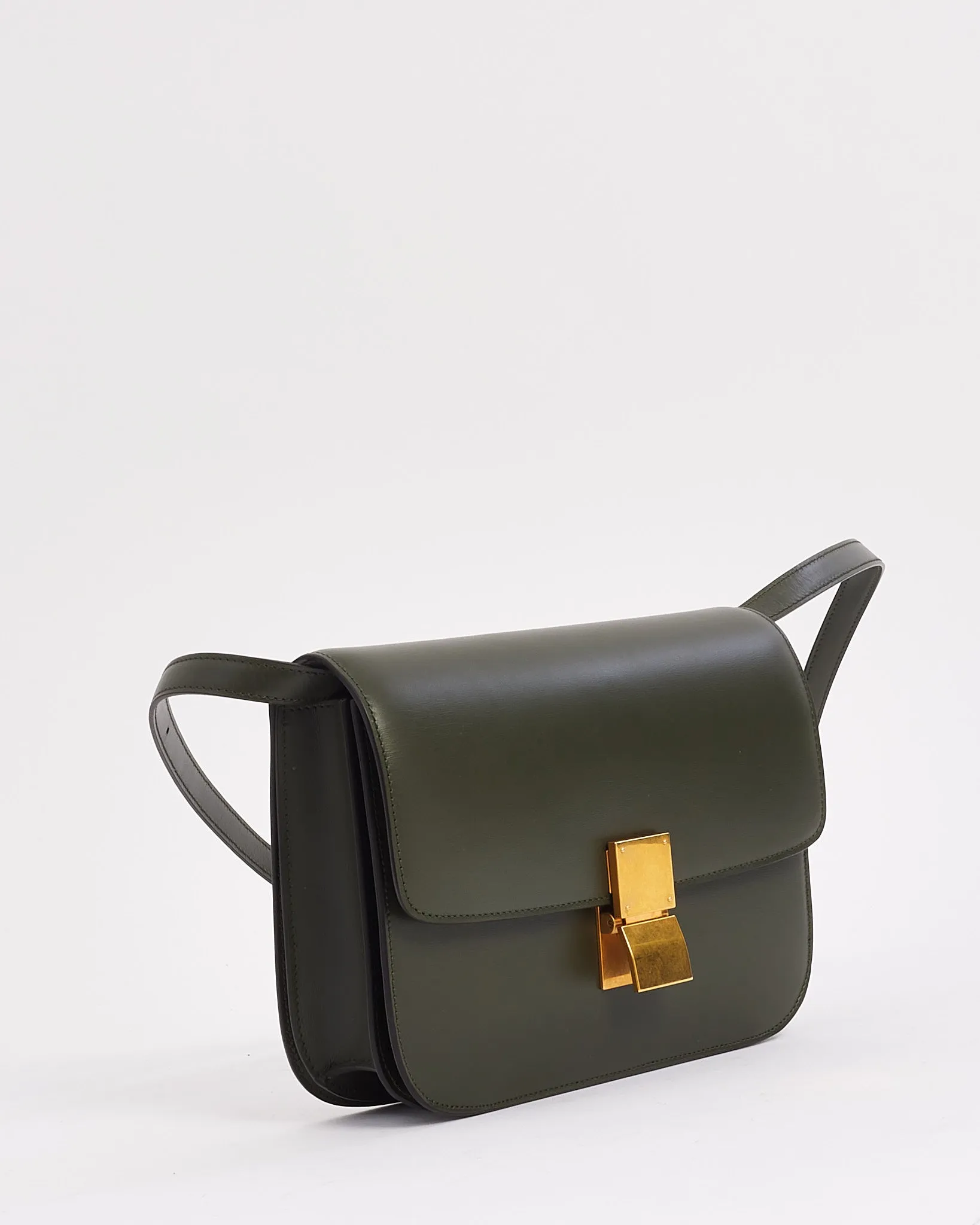Celine Green Box Calfskin Leather Medium Box Bag