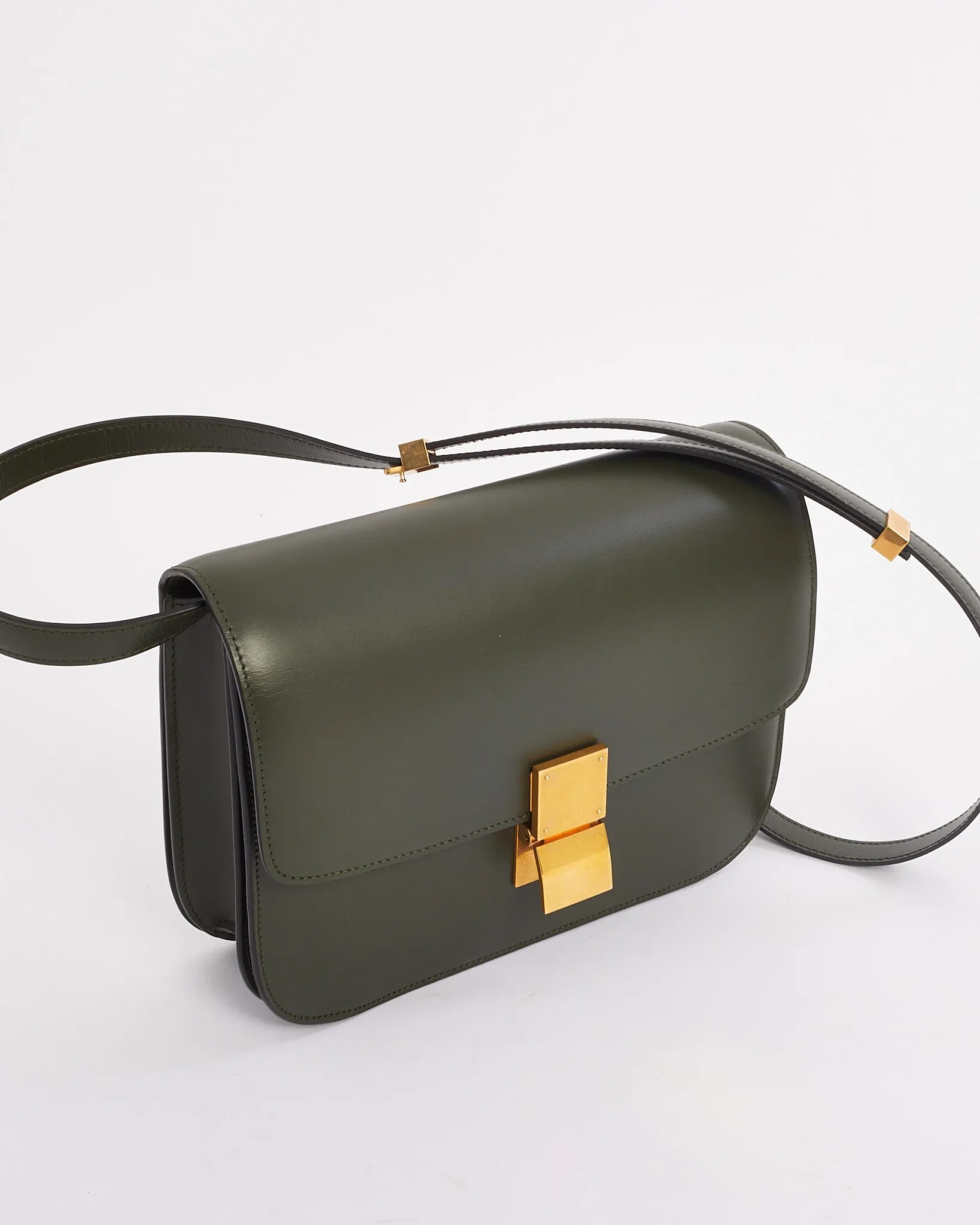 Celine Green Box Calfskin Leather Medium Box Bag