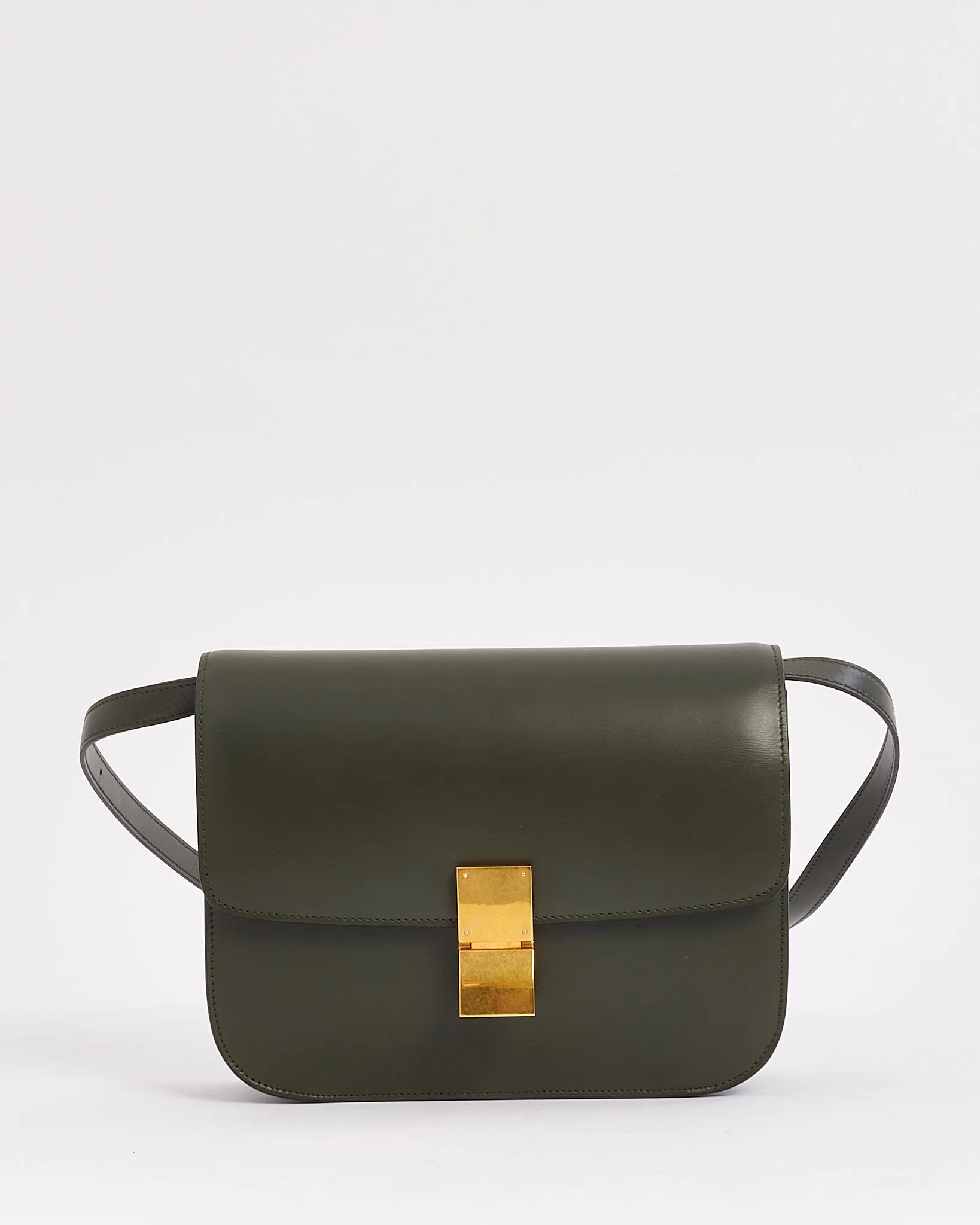 Celine Green Box Calfskin Leather Medium Box Bag