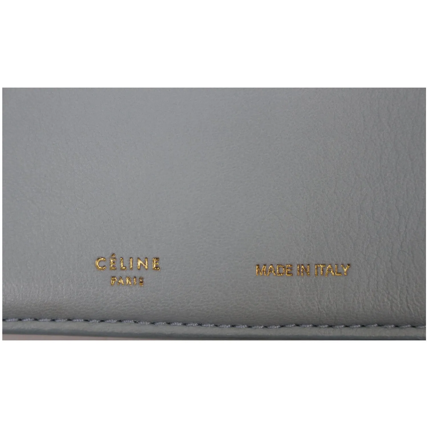 CELINE Knotted Leather Clutch Powder Blue
