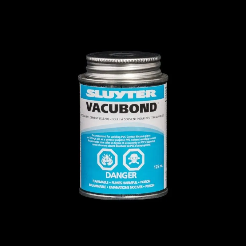 Central Vacuum PVC Bond Solvent - 125 ml Metal Can for Secure Pipe Connections