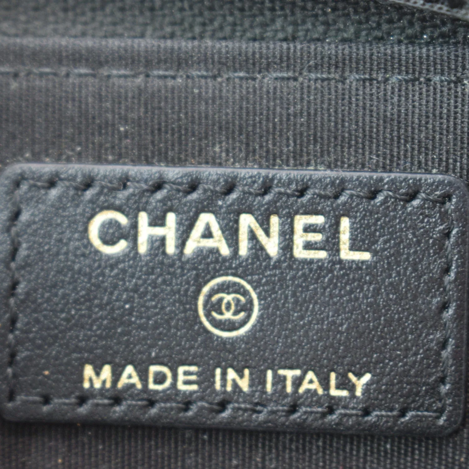 CHANEL Boy Small Zipped Quilted Caviar Coin Purse Wallet Black