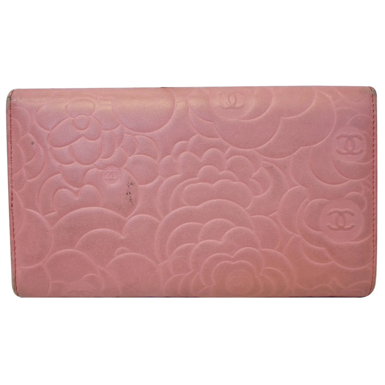 CHANEL Camellia Leather Trifold Wallet Pink - 25% OFF
