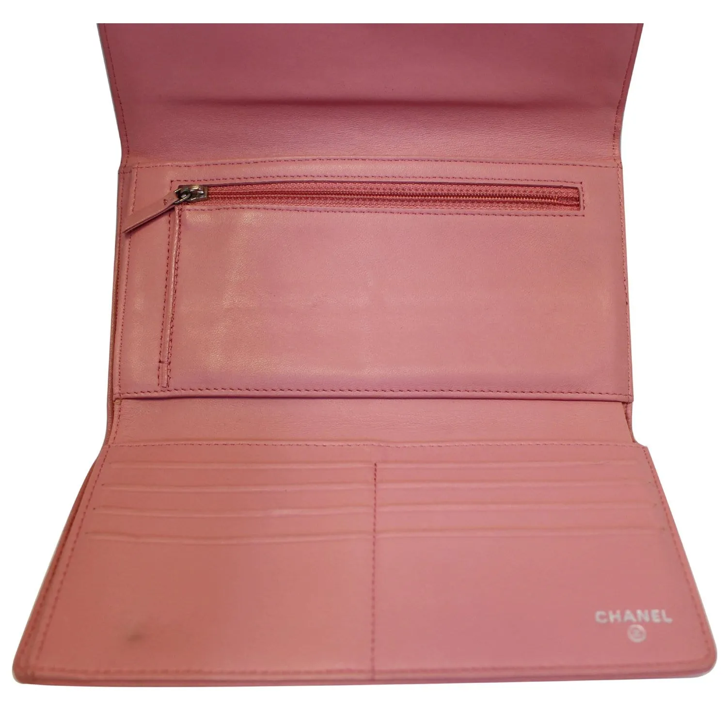CHANEL Camellia Leather Trifold Wallet Pink - 25% OFF