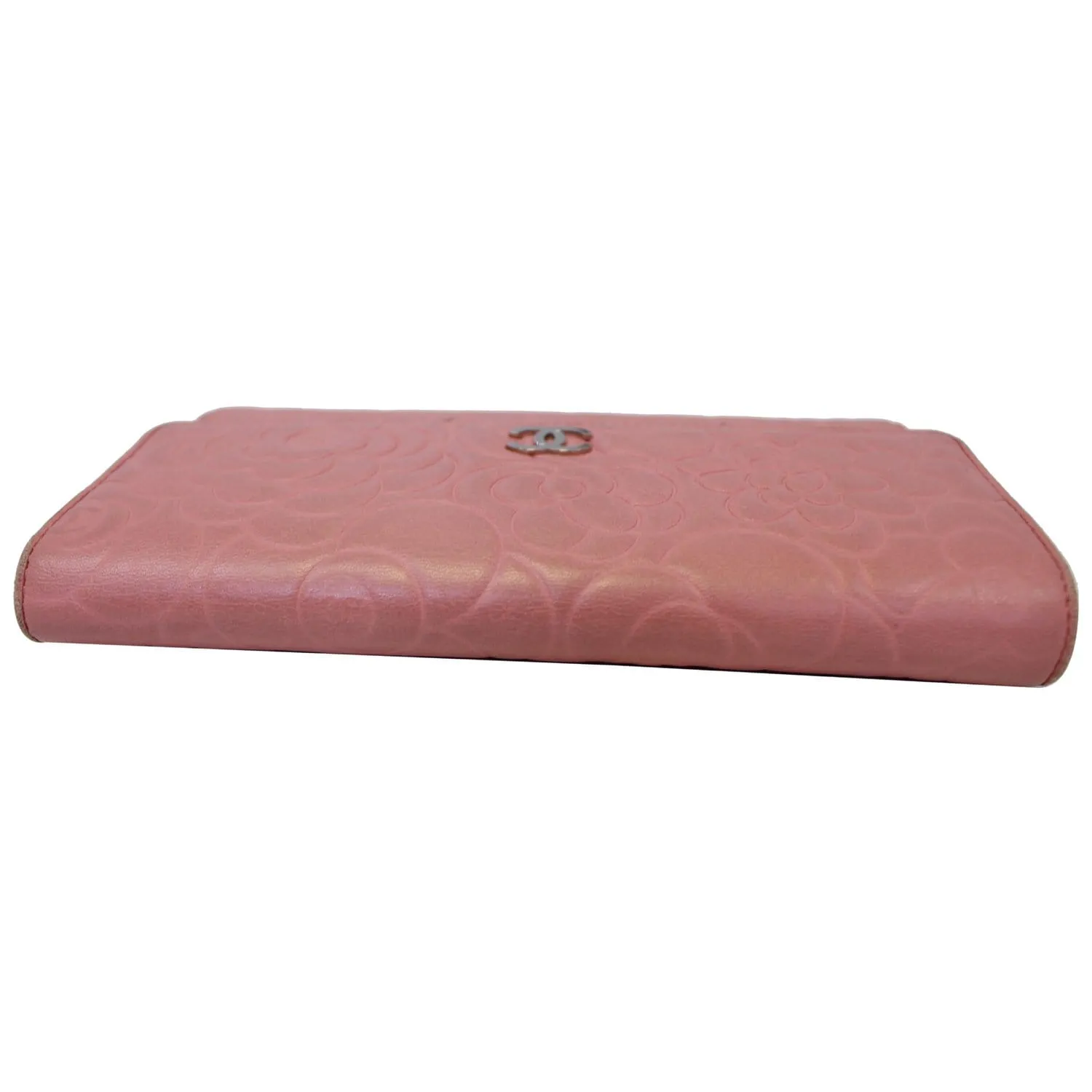CHANEL Camellia Leather Trifold Wallet Pink - 25% OFF