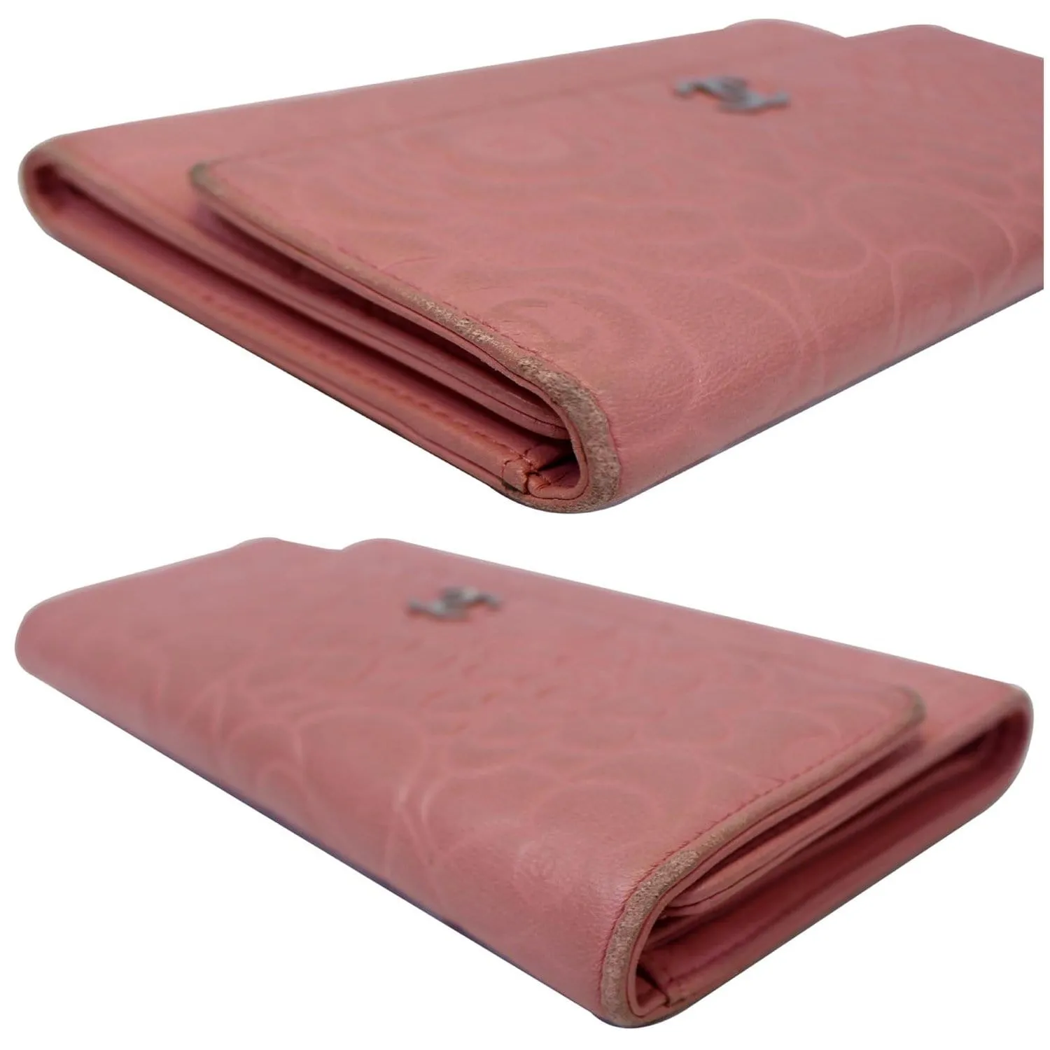 CHANEL Camellia Leather Trifold Wallet Pink - 25% OFF