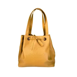 Chanel Mustard Logo Jumbo Cinched Shoulder Bag
